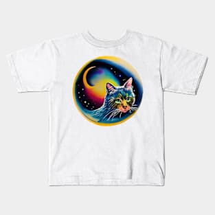 Cat in space - A world full of dreams Kids T-Shirt